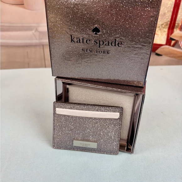 kate spade Accessories - Kate Spade Silver Glitter Card Case